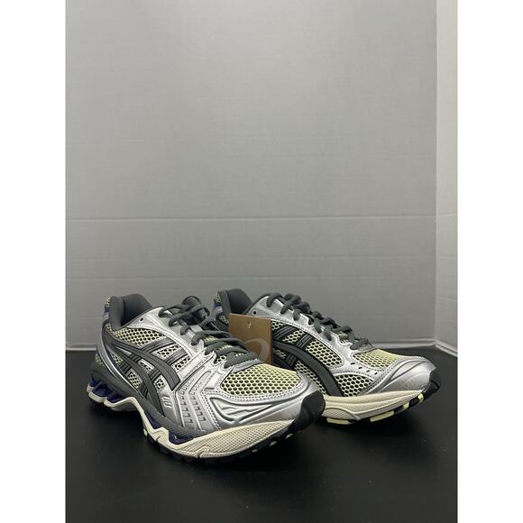 Asics Gel Kayano 14 Soft Yellow Silver Blue 1203A740 750 Size 9 Men Mesh Shoe